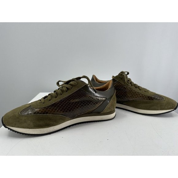 Ralph Lauren Purple label suede & Snakeskin Sneakers Made Italy 10.5-narrow - Picture 10 of 14